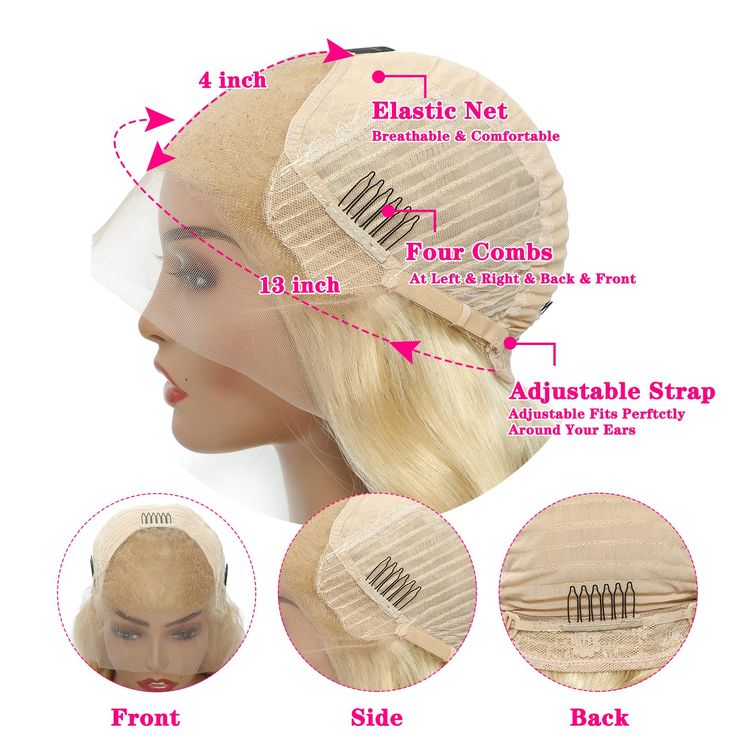 Perismoda Pre Plucked 13*4 Body Wave Transparent Lace Front Wig 613 Blonde Human Hair Wigs Natural Hairline