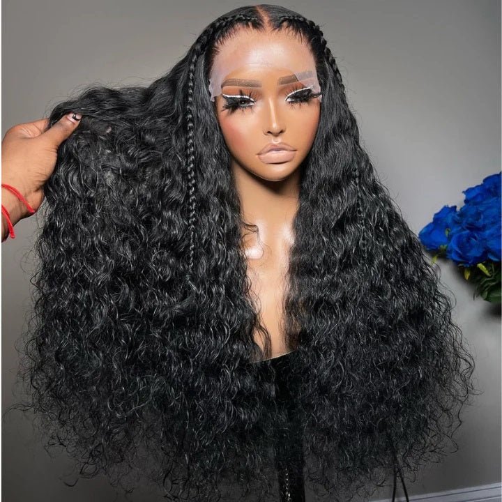 13x4 HD Lace Front Human Hair Wigs Pre Plucked Invisible Lace Water Wave Wigs 180% Density - Perismoda Hair