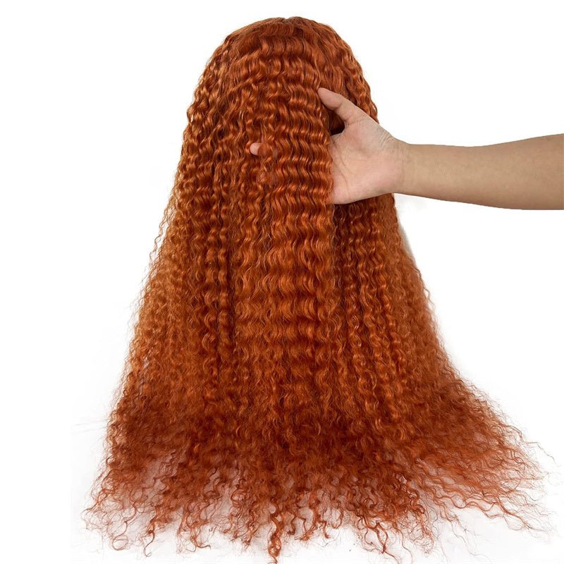 13X6 Ginger Orange Lace Front Wig Curly Wigs Human Hair Pre Plucked With Baby Hair for Women - Perismoda Hair