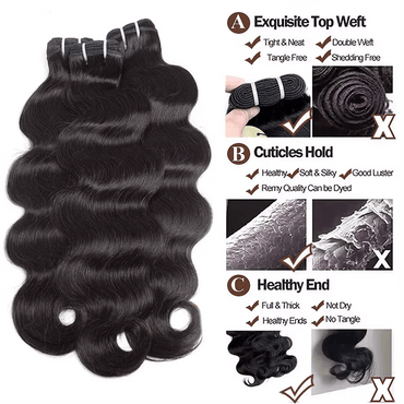 16A Body Wave Human Hair Bundles Unprocessed Virgin Hair Extensions For Women - Perismoda Hair