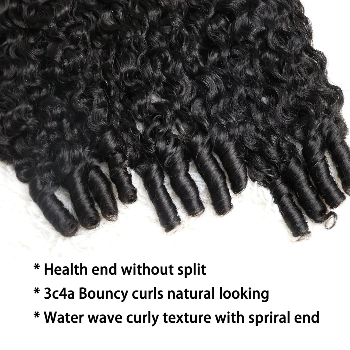 Perismoda 3 Pc/Pack Burmese Curly Human Hair 3 Bundles With Twist Out Ends Human Hair