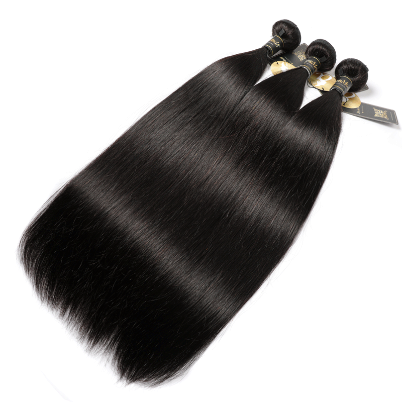 3 Bundles Straight Hair 12A Grade Peruvian Virgin Human Hair