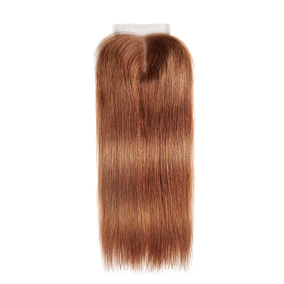 #30 Medium Auburn Straight 3 Bundles With 13x4 Lace Frontal 100% Human Hair - Perismoda Hair