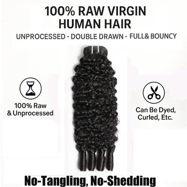 Perismoda 3 Pc/Pack Burmese Curly Human Hair 3 Bundles With Twist Out Ends Human Hair