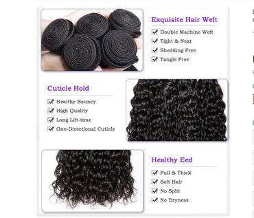4pcs/pack Peruvian Water Wave Virgin Hair Weaves - Perismoda Hair