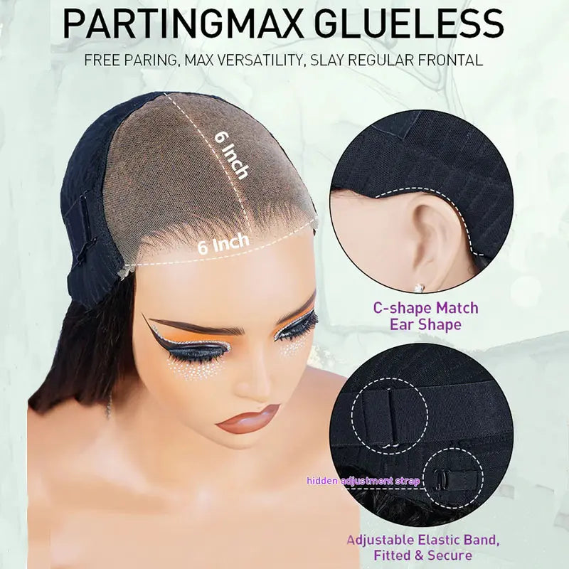 Perismoda 7x5 Pre-Cut Pre-Bleached Body Wave Glueless Lace Wig Human Hair 180% Density Pre Plucked