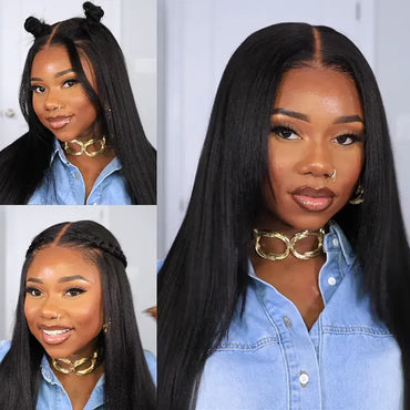 Perismoda Yaki Straight Wig 13x4 Mini Knot HD Lace Frontal Wigs Human Hair