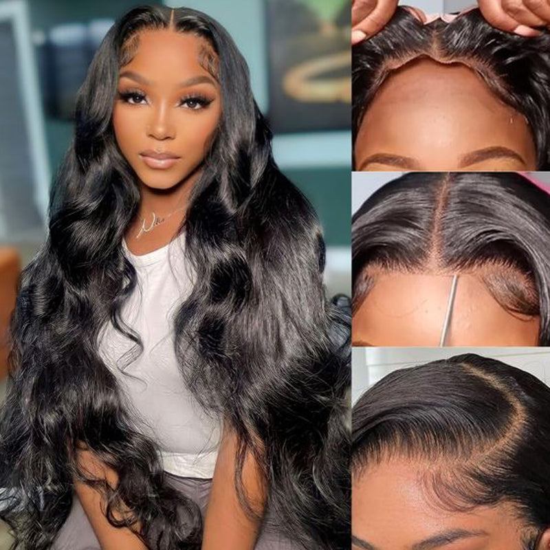 PerisModa 7x5 Glueless Wigs Human Hair 12A Pre Cut Pre Bleached Bye Bye Knots Wear and Go Body Wave Hair