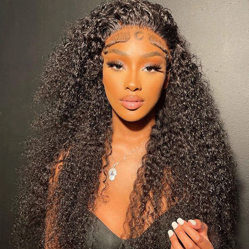 Deep Curly Lace Front Wigs 13x6 Transparent Lace Wig Human Hair