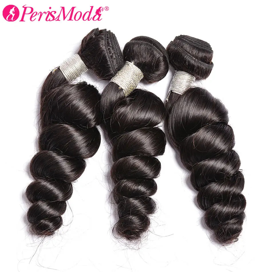 Peruvian Loose Wave Virgin Hair 3 Bundles Natural Black