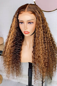 PerisModa Hair Highlight Water Wave 13x4 Lace Frontal Virgin Hair Wigs