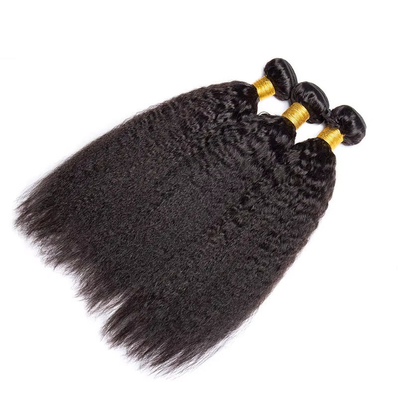 Yaki Straight Bundles Human Hair Extensions Virgin Hair Weaves Double Weft