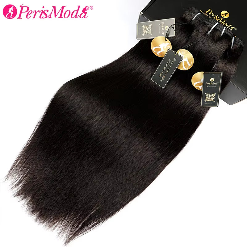 Perismoda Straight Human Hair 3 Bundles Remy Indian Hair Extension
