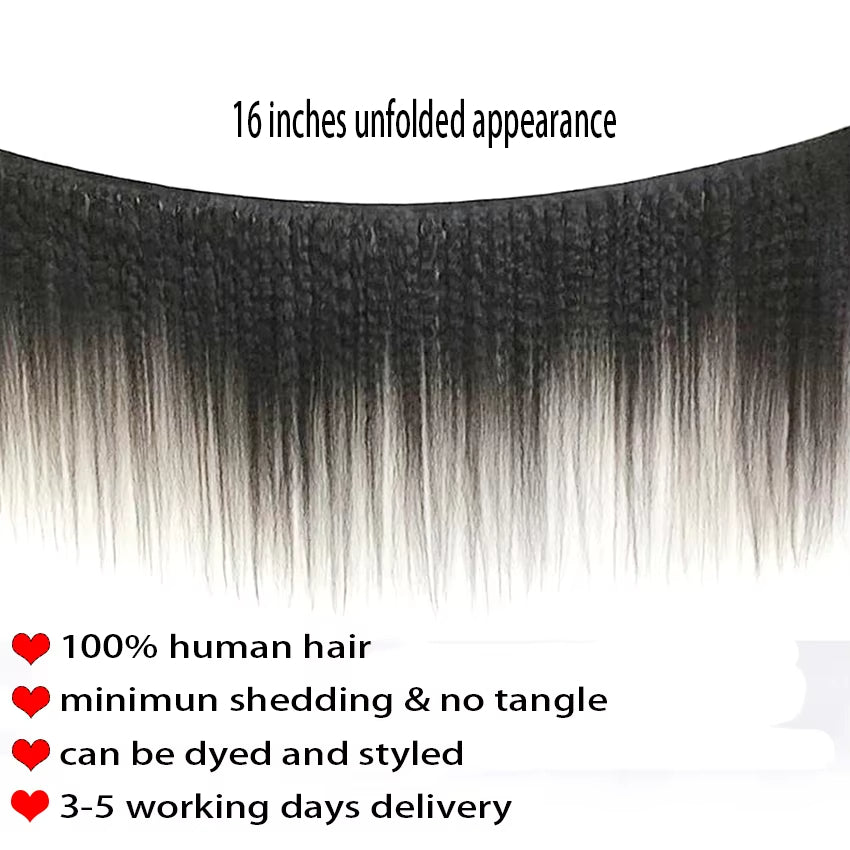 Yaki Straight Bundles Human Hair Extensions Virgin Hair Weaves Double Weft