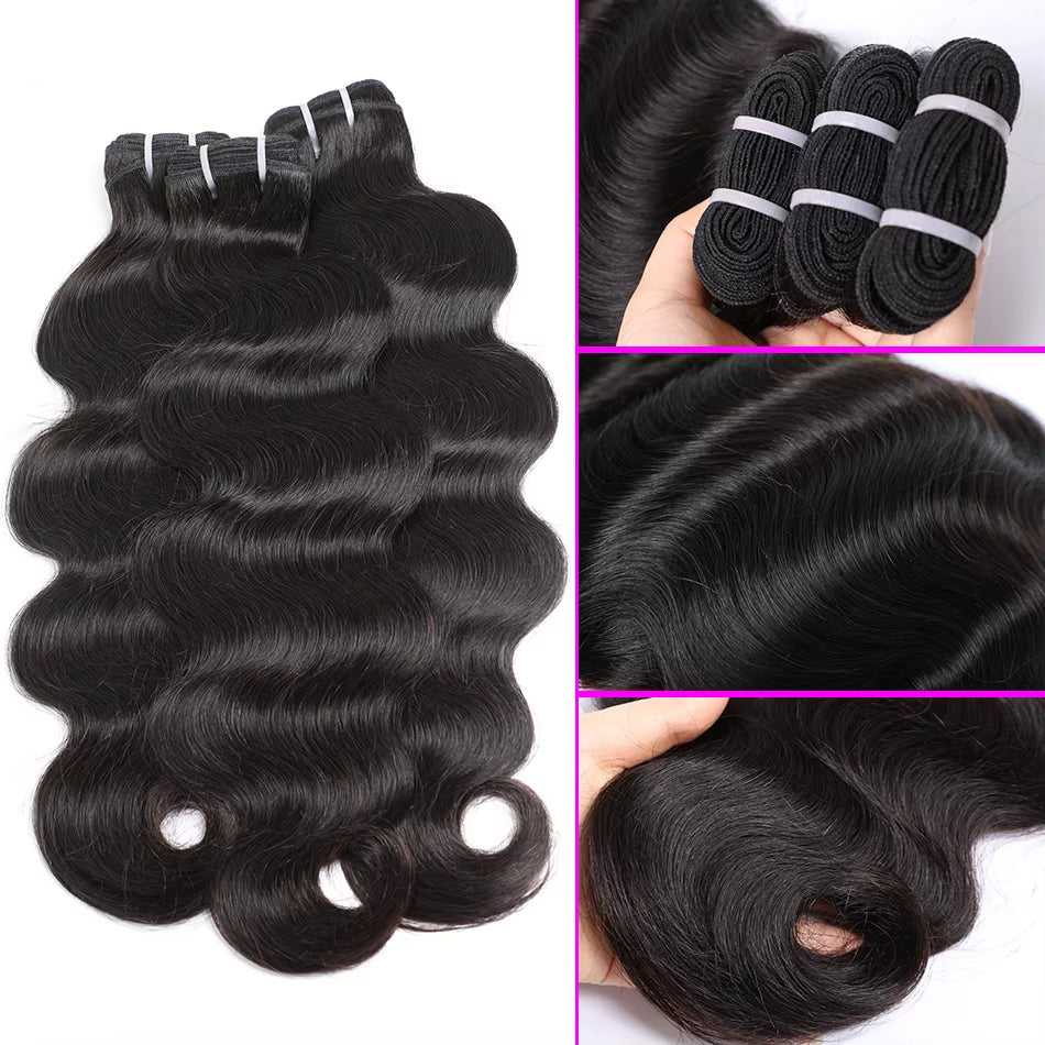 Malaysian Body Wave Virgin Human Hair Weave 4 Bundles