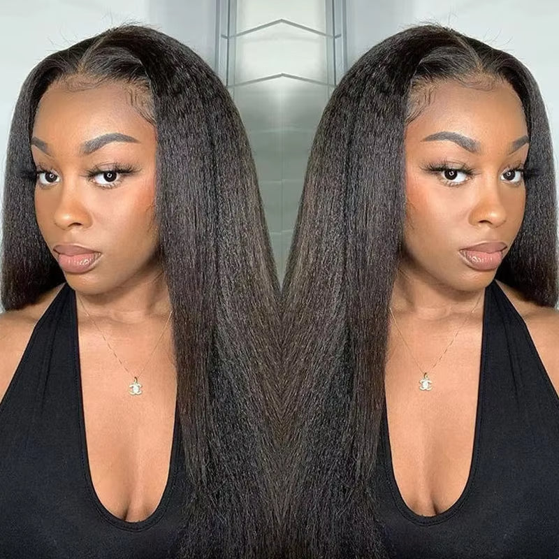 Yaki Straight Bundles Human Hair Extensions Virgin Hair Weaves Double Weft