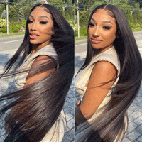 13x6 Straight Lace Front Wig Human Hair 180% Density Breathable Lace Wig Natural Hairline