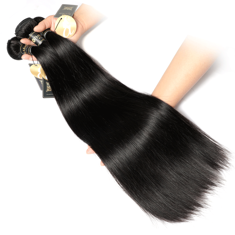 3 Bundles Straight Hair 12A Grade Peruvian Virgin Human Hair