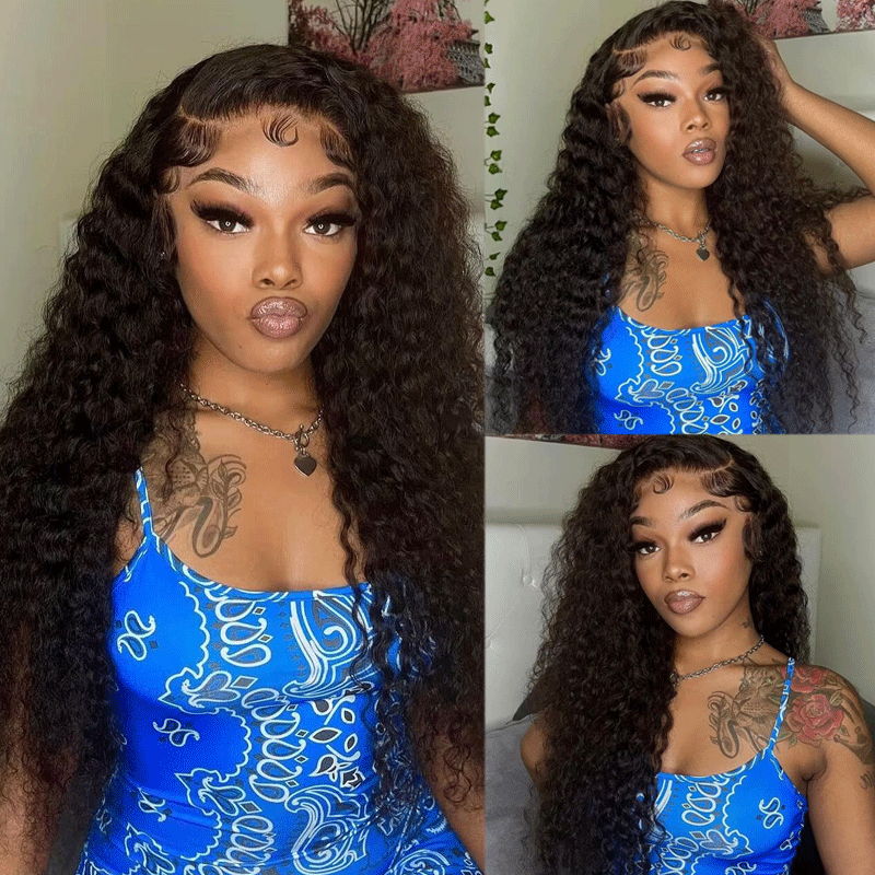 Water Wave Lace Front Wigs Human Hair 180% Density 13x6 Lace Frontal Wigs