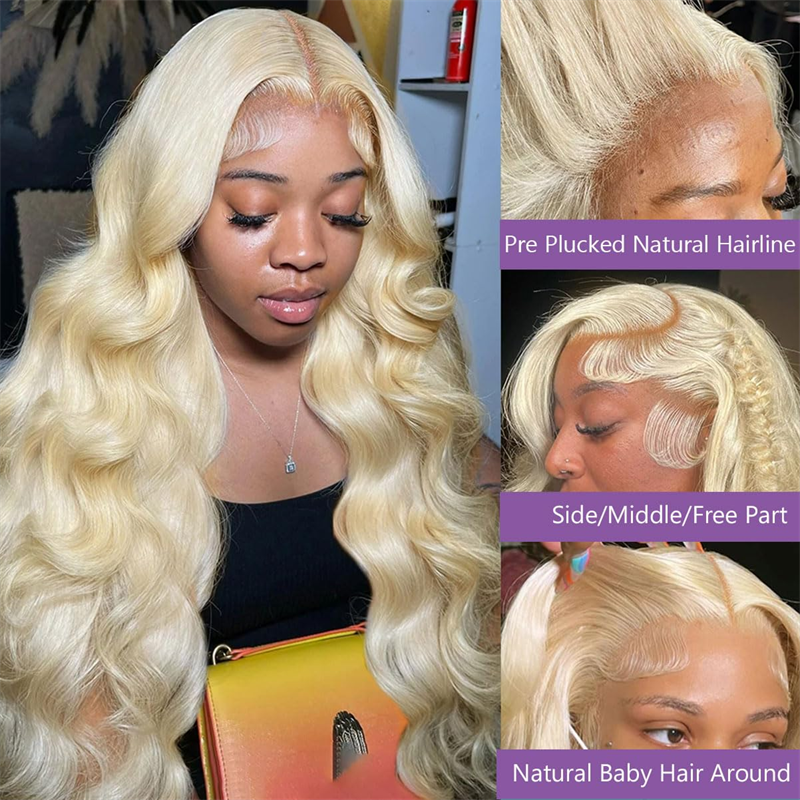 Perismoda 613 Blonde Body Wave Human Hair Wig 13x6 HD Transparent Lace Frontal Wigs 250%