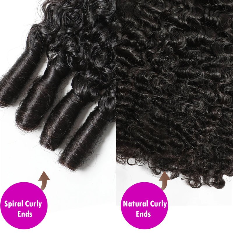 Burmese Curly Hair Indian Human Hair 3 Bundles With 4x4 Lace Closure - Perismoda Hair