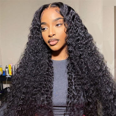 Perismoda 13x6 Lace Frontal Wig Human Hair Deep Wave Pre Plucked Hairline 180% Density Virgin Human Hair
