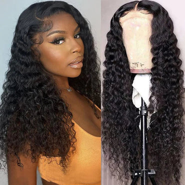 Perismoda 13X6 Deep Wave Lace Frontal Wigs Human Hair Natural Black Invisible HD Lace Wig Super Sale