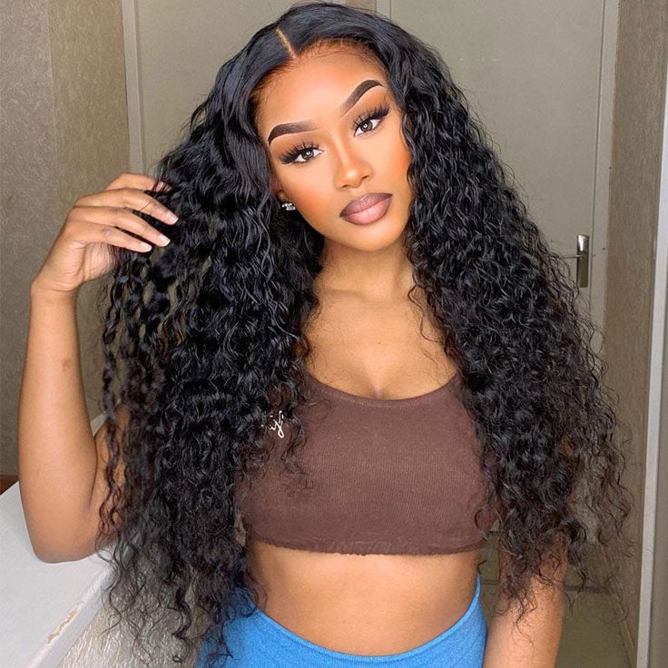Water Wave Lace Front Wigs Human Hair 180% Density 13x6 Lace Frontal Wigs