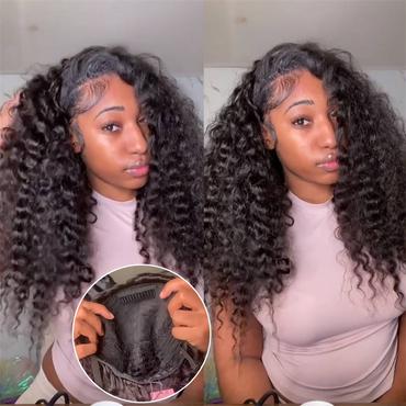 Perismoda 3 In 1 Half Wig Burmese Curly Glueless Flexi-Fit Drawstring Human Hair Wigs