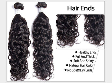 Indian Unprocessed 3 Bundles Water Wave Virgin Hair With 4x4 Lace Closure - Perismoda Hair