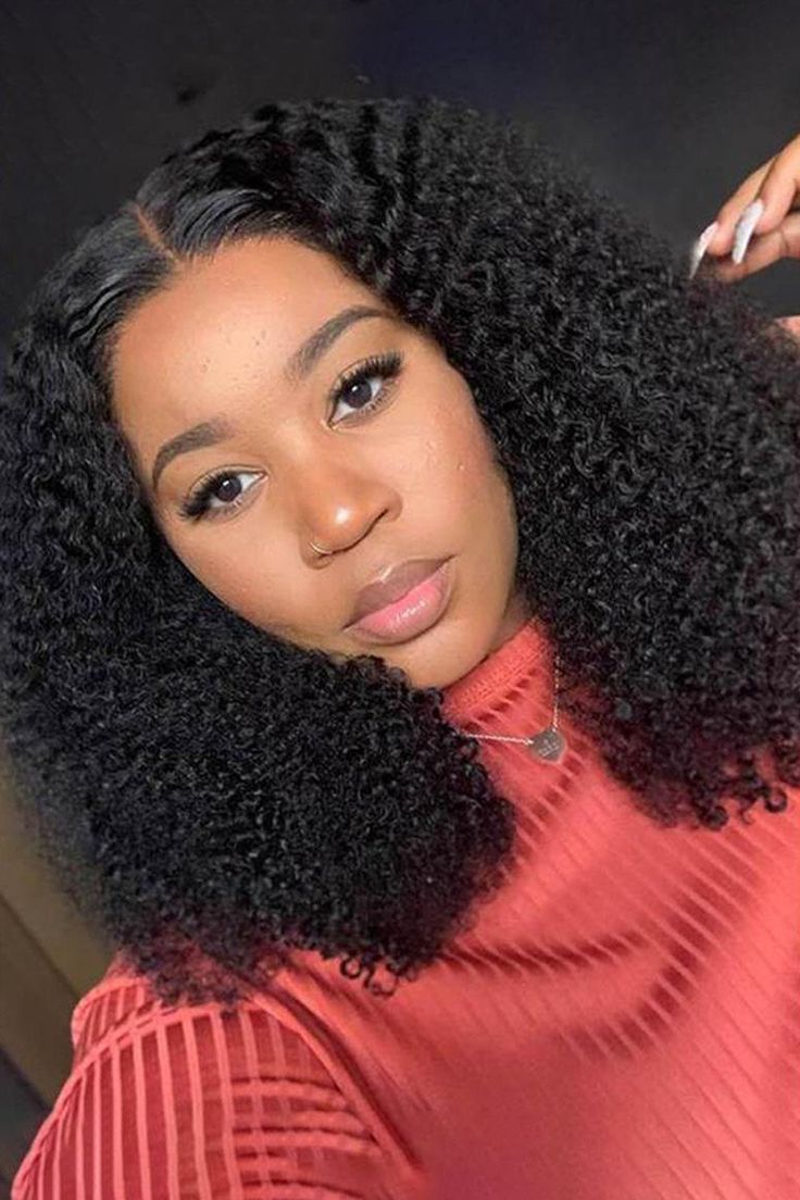 PerisModa Hair Kinky Curly 13x6 Lace Frontal Virgin Hair Wigs 180% Density Pre Plucked Natural Hairline Human Hair