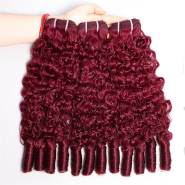 Lemoda 99J Burgundy Burmese Curly Hair Bundles 100% Original Virgin Hair Extensions - Lemoda Hair