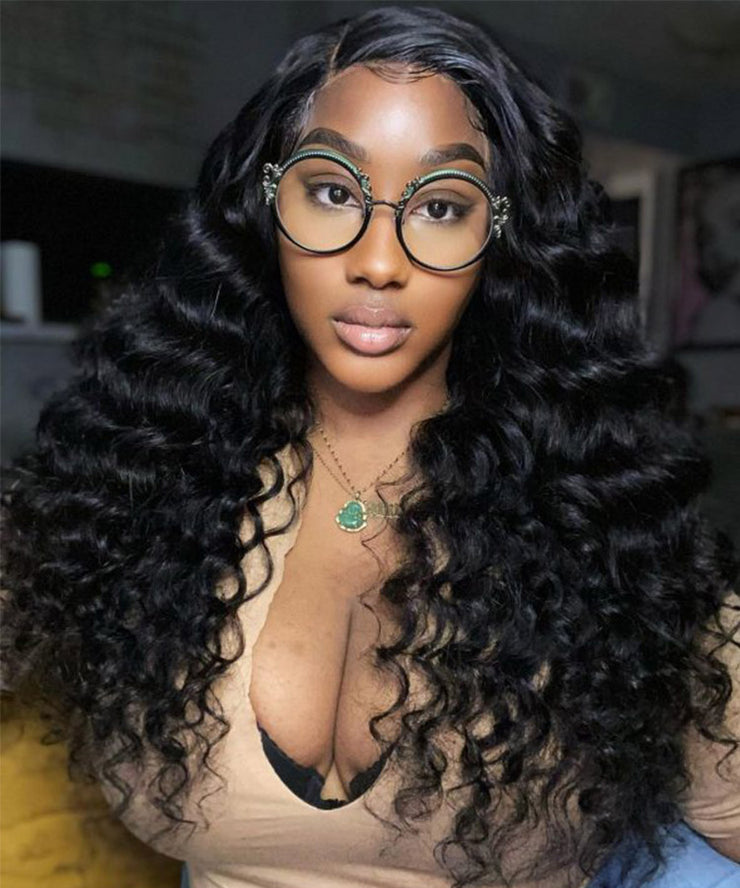 Perismoda Loose Deep Wave Lace Wig 13x6 HD Lace Frontal Wigs Human Hair