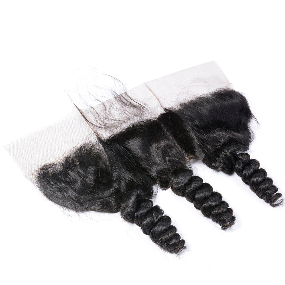 Perismoda Loose Wave Ear to Ear Lace Frontal Closure 13x4 HD Lace Frontal Human Hair With Baby Hair