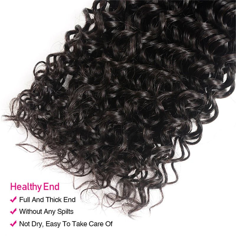 Malaysian Curly Wave Hair 3 Bundles With 4x4 Closure - Perismoda Hair