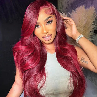 Perismoda Burgundy 99J Body Wave 13x4 Lace Front Wigs Human Hair