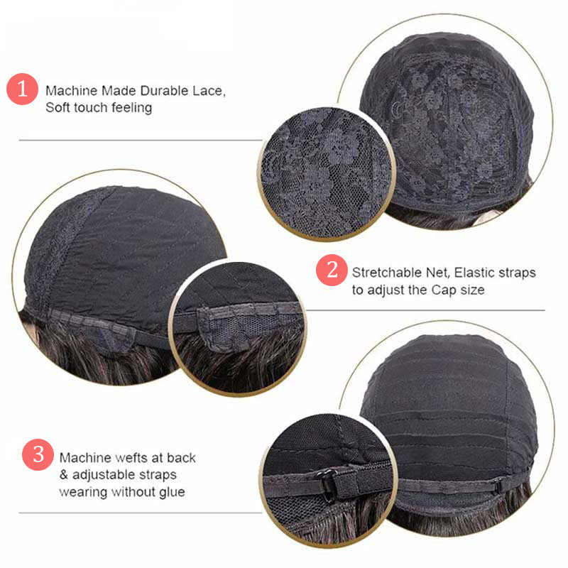 Perismoda Kinky Curly Wig With Bangs Brazilian Remy Human Hair Glueless Wig