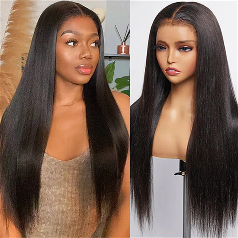 Perismoda 4C Edges Hairline Straight Hair 13x4 13x6 HD Invisible Lace Front Wigs With Kinky Edges Curly Baby Hair