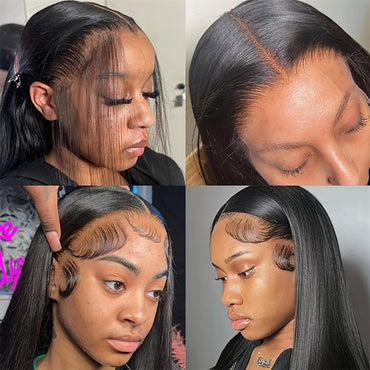 Perismoda 13x4 Lace Frontal Wigs Human Hair Straight Hair HD Transparent Lace Front Wigs for Women