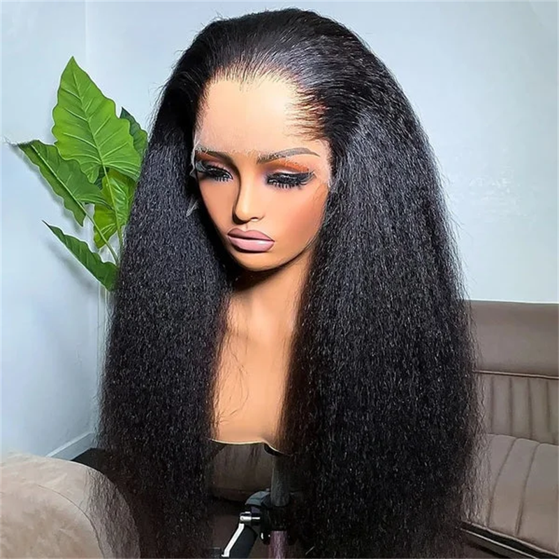 Perismoda M-Shaped Hairline Kinky Straight 13x6 HD Lace Frontal Wig Lagos Hairline Wigs