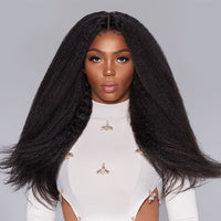 PerisModa Hair Yaki Straight 13x6 Lace Frontal Virgin Hair Wigs 180% Density Pre Plucked Natural Hairline Human Hair