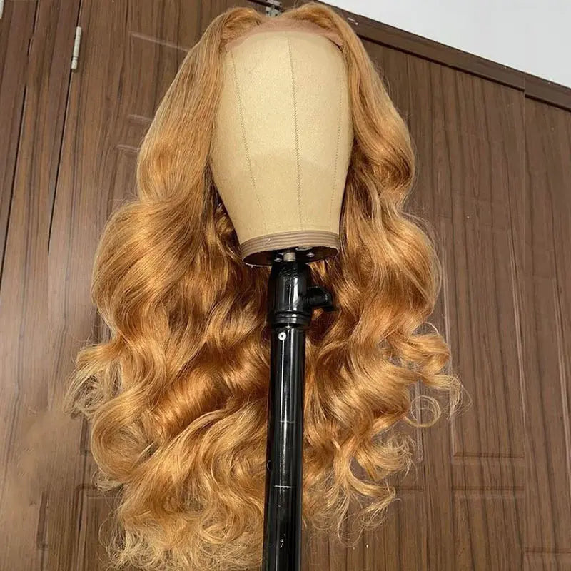 Perismoda#27 Honey Blonde Colored Human Hair 13x4  Lace Front Wigs