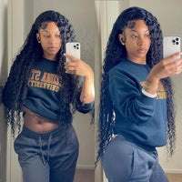 Perismoda 13x6 Lace Front Wigs Deep Wave Natural Black Human Hair 180% Density HD Lace Wigs Pre Plucked