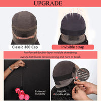 Perismoda Hair P4/27 highlight Invisible Strap 360 Lace  Bleached Knot Pre-Cut Lace Water Wave Wig