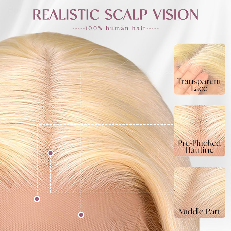 Perismoda 13x4 Lace Front Wig Straight Blonde 613 Human Hair Wigs For Women Cosplay Hair Pre Plucked