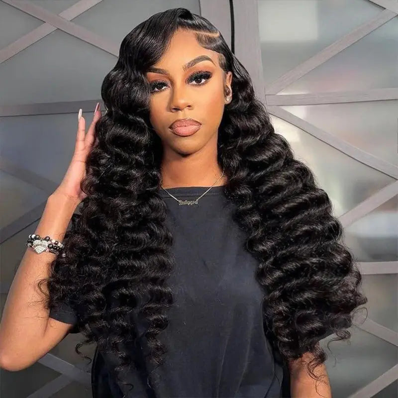 Perismoda 300% Density Luxury Bouncy Wavy Virgin Human Hair Transparent Lace Front Wig Pre-Plucked Hairline