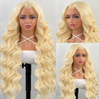 Perismoda Pre Plucked 13*4 Body Wave Transparent Lace Front Wig 613 Blonde Human Hair Wigs Natural Hairline