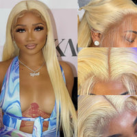 Perismoda 613 Blonde Hair Silky Straight 13x6 Lace Frontal Wigs Human Hair