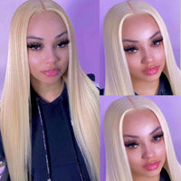 Perismoda 613 Blonde Hair Silky Straight 13x6 Lace Frontal Wigs Human Hair