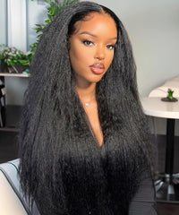 Perismoda Kinky Straight 5X5 Invisible Knot Ready to go Glueless HD Lace Virgin Human Hair Wig